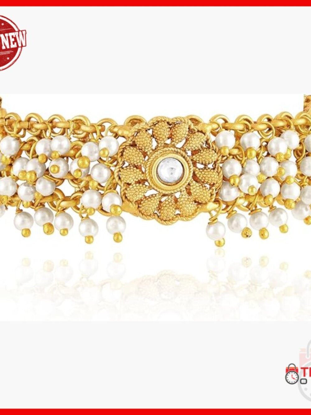 Studded Floral Openable Bracelet, Alloy, Screw Clasp, One Size